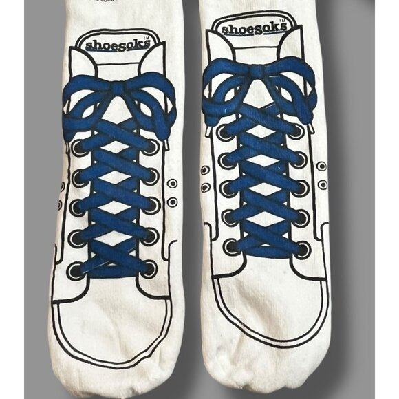 Vintage 1986 ShoeSoks Screen printed Sneakers on Tube Socks Sock & Roll Co - Picture 2 of 4